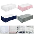 thumbnail image 1 of Trayknick Adjustable Plush Ball Ruffled Crib Skirt - Elastic Toddler Bedding Ruffle for Baby Boys & Girls, 1 of 8