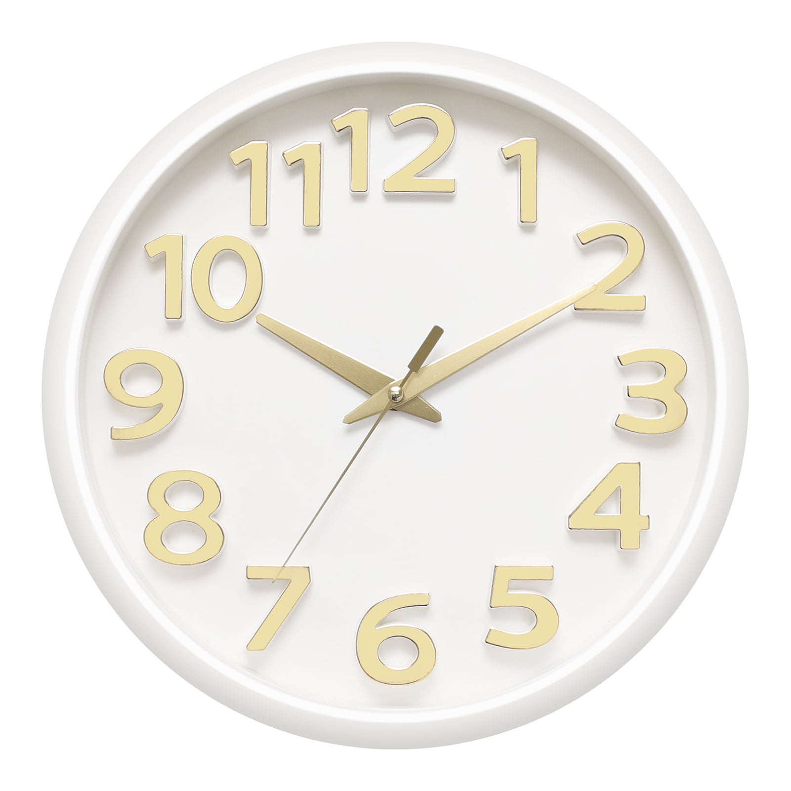 Trayknick Battery Powered Clock 12inch Silent Wall Clock Round Dial