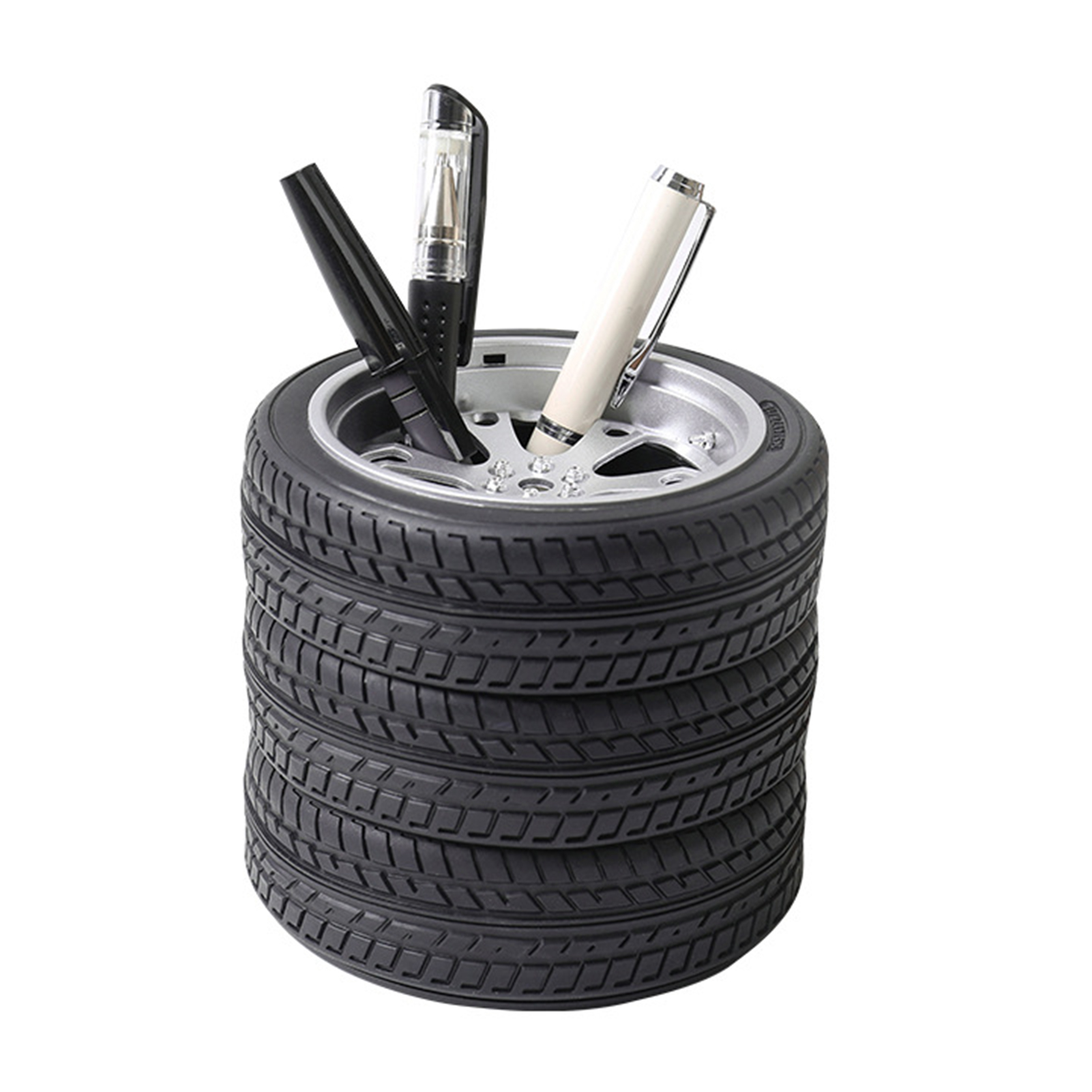Tire & Wheel Shop Business Card And Pen Holder – Desktop Display Stand, Made In USA