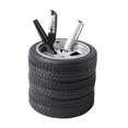 thumbnail interactive-video image 1 of Tire Wheel Shop Business Card & Pen Holder – Desktop Display Stand, Made In USA 1 of 2