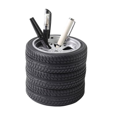 Tire Wheel Shop Business Card & Pen Holder – Desktop Display Stand, Made In USA
