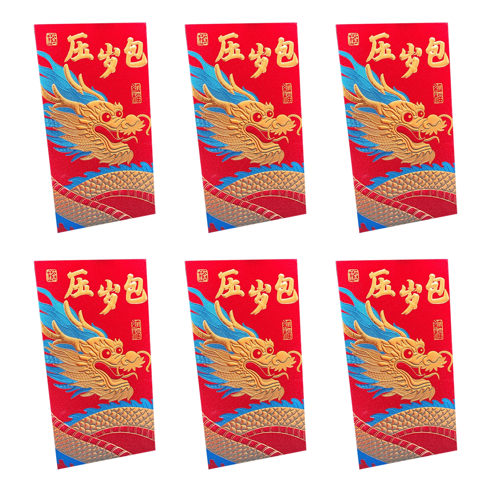 Trayknick Chinese Red Envelopes Blessing Red Envelopes 6pcs Red
