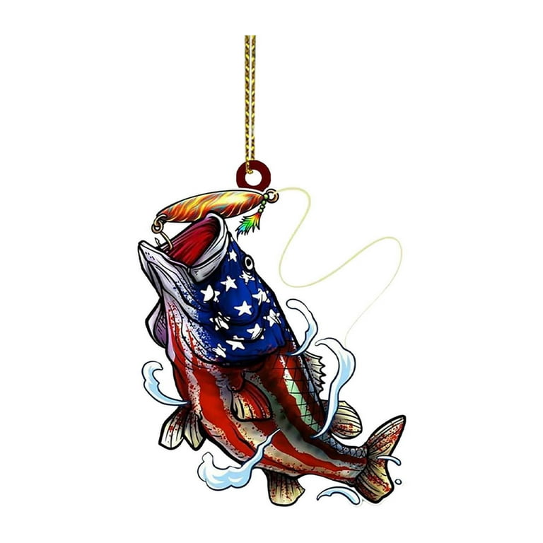Trayknick Christmas Fish Pendant Christmas Pendant Vibrant Acrylic Fish  Hanging Ornament Long-lasting Cute Bass Shape Pendant for Holiday Decoration