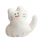 Trayknick Cute Cat Plush Pillow with Zipper - Fully Filled Companion Sleep Pillow, Cartoon Kitten Plushies, Soft Stuffed Animal Doll for Home Decor and Kids' Girl Gifts