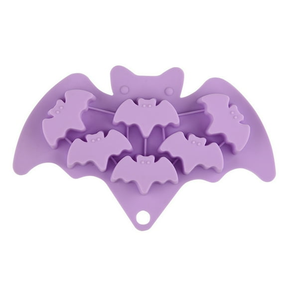Trayknick Dessert Decoration Mold Halloween Biscuit Mold Cartoon Ghost/bat/skull Silicone Fondant Mold for Diy Baking Sugarcraft Heat-resistant for Desserts