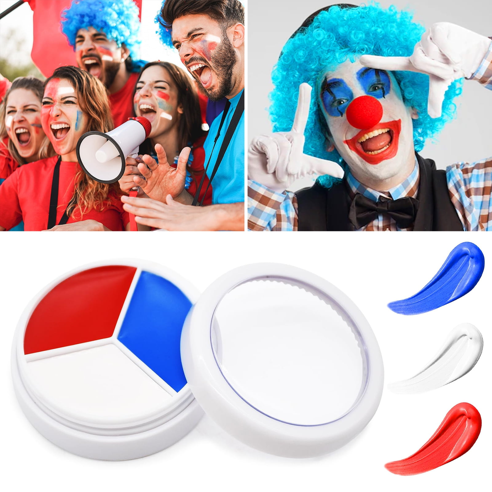 Trayknick Face Body Paint Baseball Softball Kit White Red Black