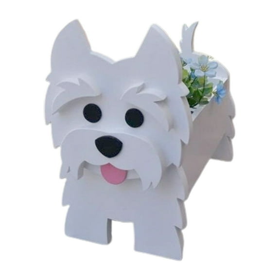 Trayknick Flower Pot Detachable Multi-purpose Garden Home Decor PVC Board Cute Dog Shaped Flower Planter Plants Container for Balcony