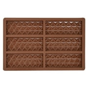 Trayknick Freezer-safe Candy Bar Mold Silicone Chocolate Mold for 6 Cavities Rectangular Shaped Candy Bar Waffles Cheesecake Pudding Cake Non-stick