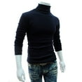 thumbnail image 1 of Trayknick Long Sleeve Turtleneck Men Pullover Soft Solid Color Stretchy Knitted Shirt for Autumn Winter, 1 of 5