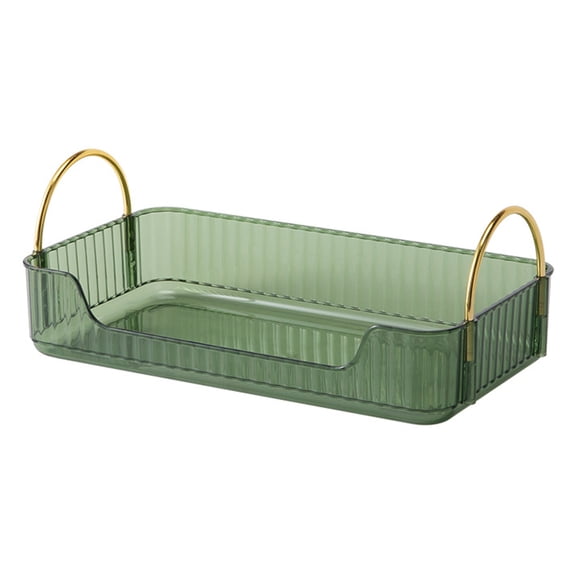 Hevirgo Metal Handle Makeup Organizer Makeup Storage Tray with Metal Handle Capacity Countertop Organizer for Neat Organized Cosmetic Storage for Bathroom
