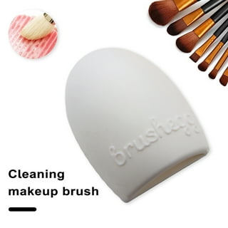 vnanda Compact Makeup Brush Cleaner Makeup Brush Cleaner Silicone Egg Shape  Mat Finger Glove Cleaning Pad Brush Tool Portable Effective Versatile 