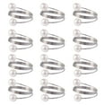 thumbnail image 1 of Trayknick Scratch-free Napkin Rings 12/20pcs Elegant Metal Napkin Rings Smooth Surface Foldable Scratch-free Faux Pearl Napkin Ring Set for Theme Events Wedding, 1 of 8