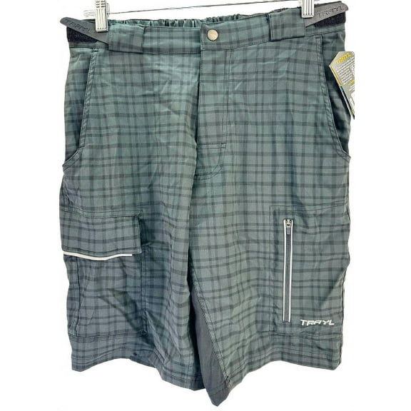 Trayl Men's Elite Ryde Mountain Short- Caviar Plaid, Small