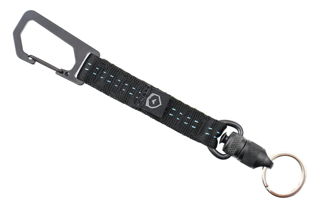 Trayvax Keydex Key Holder, Metal Keychain Organizer With Pocket Clip And Attachment Point, Holds 12 Keys, Black