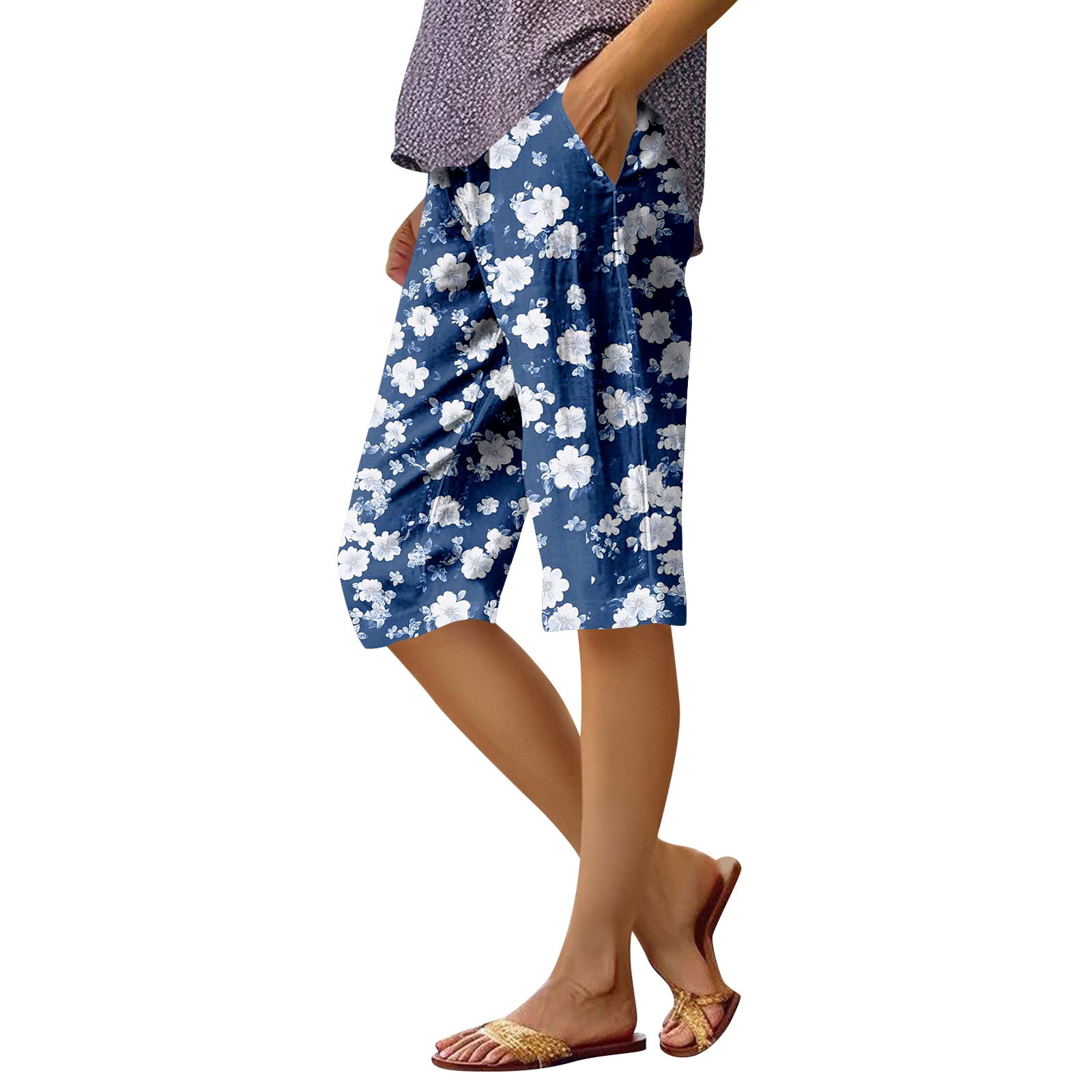 ショートパンツ FLORAL BERMUDA SHORTS TrdSipl Womens Bermuda Shorts Plus Size Relax Fit Floral
