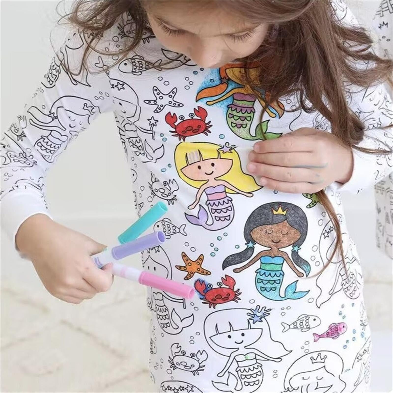 TrdSipl Kid Diy Hand Painted Homewear Set Color Me Pajamas Kids With Trdsipl kid diy hand painted homewear set color me pajamas kids with