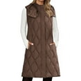 thumbnail image 1 of TrdSipl Long Puffer Vest Women Sleeveless Hooded Puffer Jacket Lightweight Quilted Jackets Winter Warm Zipper Up Coat Outerwear, 1 of 6