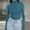 thumbnail image 1 of TrdSipl Long Sleeve Shirts Women Turtleneck Slim Fit Tops Fall Thermal Underwear Tops Soft Stretchy Based Layer Pullover, 1 of 8