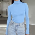 thumbnail image 1 of TrdSipl Long Sleeve Shirts for Women Turtleneck Slim Tops 2025 Winter Warm Up Underwear Blouse Soft Stretchy Based Layer Tee Shirt, 1 of 8