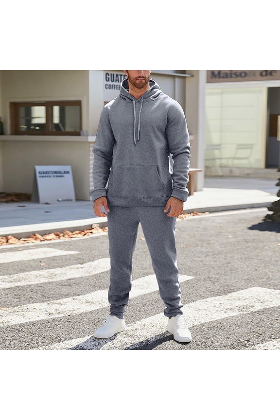 Men Hoodie Tracksuit Two-Piece Sets Casual Athletic Sweatshirt and Sweatpants Set the Queen Print Sweatsuit Outfits Warm Outdoor Sportswear