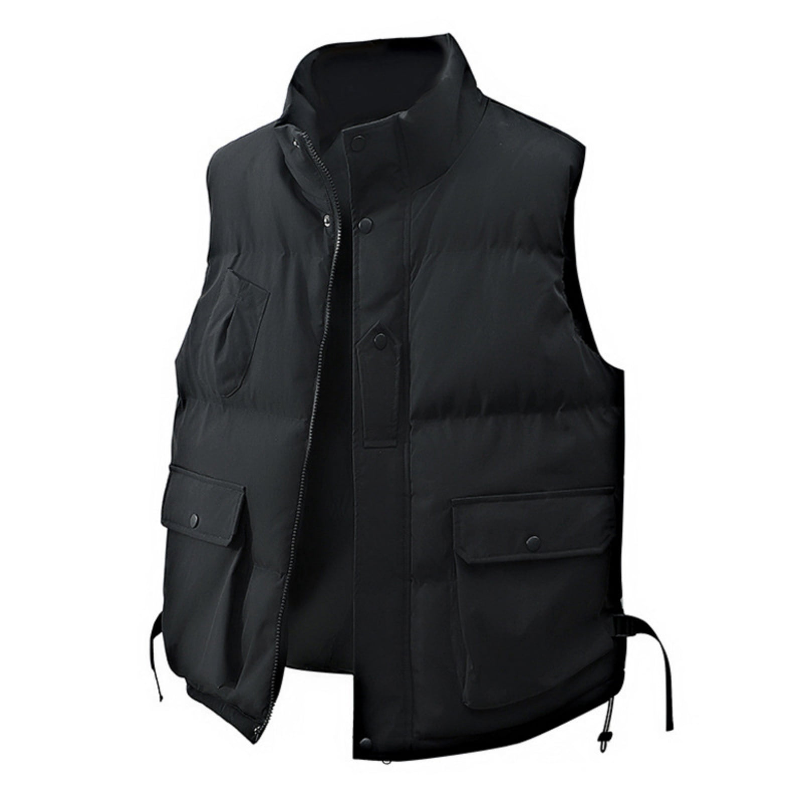 TrdSipl Men Puffer Vest Casual Stand Collar Quilted Waistcoat Outdoor Padded Jacket Coat Vest Winter Full Zip Up Jacket for Hiking Travel Golf Running