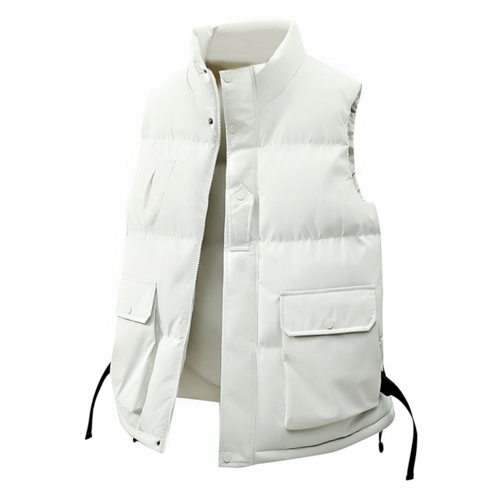 TrdSipl Men's Puffer Vest Casual Stand Collar Quilted Waistcoat Outdoor Padded Jacket Coat Vest Winter Full Zip Jacket for Indoor Outdoor Hunt Camp