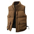 thumbnail image 1 of TrdSipl Men's Puffer Vest Lounge Stand Collar Quilted Waistcoat Outdoor Padded Jacket Coat Vest Winter Full Zipper Up Jacket for Hiking Travel Golf Running, 1 of 3