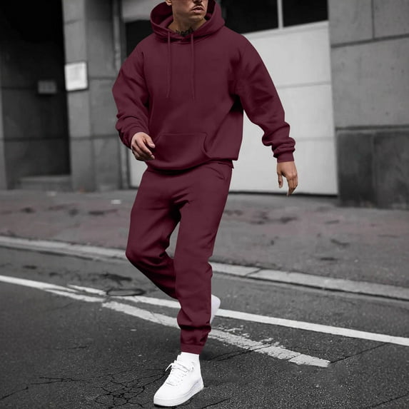 TrdSipl Men's Tracksuits Hoodies and Sweatpants Sets Workout Running Warm Up Sweatsuits Casual 2 Piece Outfit for Men