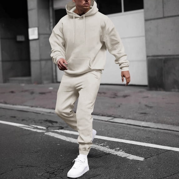 TrdSipl Mens 2 Piece Tracksuit Outfit Warm Up Jogging Sets Long Sleeve Hoodies and Sweatpants Set Casual Workout Gym Sweatsuits