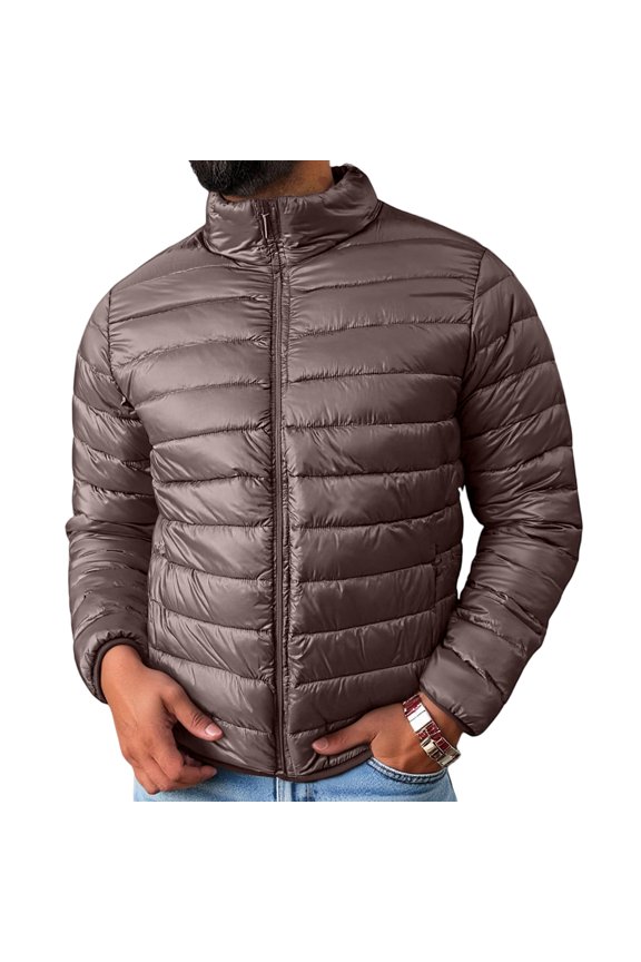 Mens Puffer Jacket Light-Weight Quilted Jacket Water Proofing Windproof Parka Jackets 2025 Fall Plus Size Warm Up Overcoat