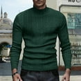 thumbnail image 1 of TrdSipl Mens Turtleneck Sweaters Casual Long Sleeve Pullover Sweater 2025 Winter Mock Neck Knit Tshirt Thermal Slim Fitted Basic Tee Tops Dark Green XL, 1 of 8