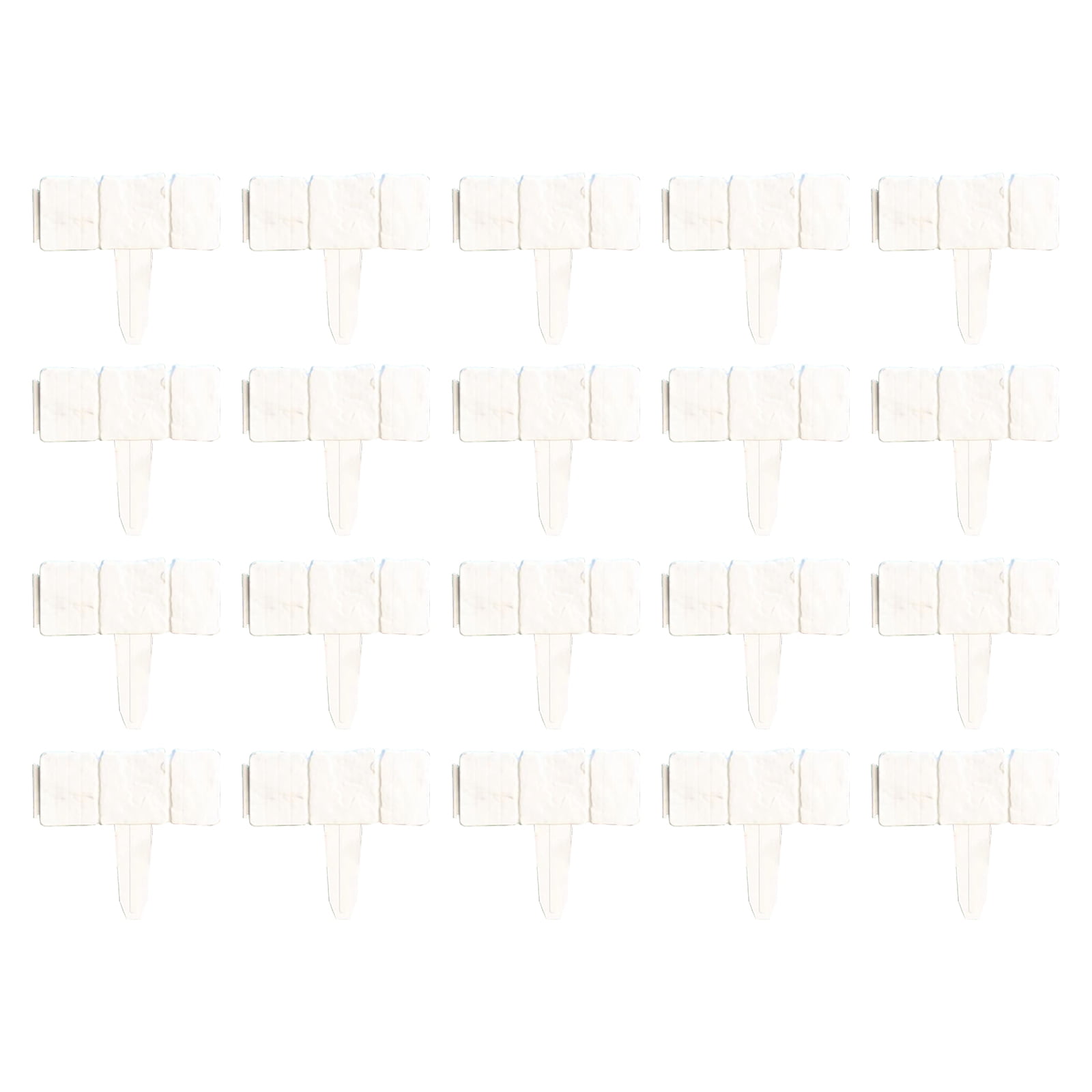 TrdSipl Plastic Garden Edging Border 20 Pcs White Stone Look Lawn Edge Decorative Flower Bed Surround Outdoor Yard Landscaping Trim for Garden Patio DIY (White)