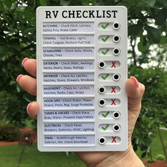 TrdSipl Rv Checklist Board Daily Schedule 8 Inch to Do List Boards Plastic Chore Chart Memo Checklist Boards with Slider Portable Daily Affairs Detachable Schedule Planner (RV Checklist)