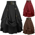 thumbnail image 1 of TrdSipl Skirts for Women Medieval Boho Renaissance Skirt Flowy Pirate High Waisted Vintage Midi Skirts a Line Ruffle Hem Halloween Party Ren Faire Costume Brown M, 1 of 6