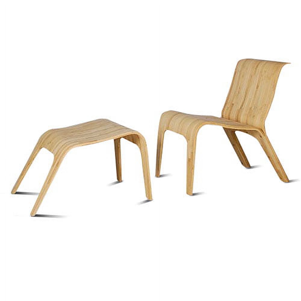 Tre Bamboo Chair And Ottoman Set