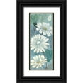 thumbnail image 1 of Tre Sorelle Studios 10x18 Black Ornate Wood Framed with Double Matting Museum Art Print Titled - Teal Daisy Patch Panel I, 1 of 4