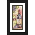 thumbnail image 1 of Tre Sorelle Studios 10x18 Black Ornate Wood Framed with Double Matting Museum Art Print Titled - Watercolor Wine Panel I, 1 of 4