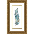 thumbnail image 1 of Tre Sorelle Studios 10x18 Gold Ornate Wood Framed with Double Matting Museum Art Print Titled - Tribal Feather Single III, 1 of 4