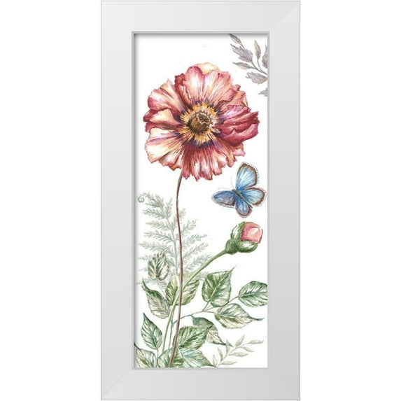 Tre Sorelle Studios 10x18 White Modern Wood Framed Museum Art Print Titled - Wildflower Stem panel II