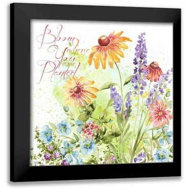 Tre Sorelle Studios 12x12 Black Modern Framed Museum Art Print Titled - Blossom Meadow I