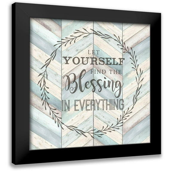 Tre Sorelle Studios 12x12 Black Modern Framed Museum Art Print Titled - Find the Blessing Chevron