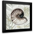 thumbnail image 1 of Tre Sorelle Studios 12x12 Black Modern Framed Museum Art Print Titled - Gray Gold Chevron Nautilus Shell, 1 of 5