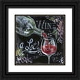 thumbnail image 1 of Tre Sorelle Studios 12x12 Black Ornate Wood Framed with Double Matting Museum Art Print Titled - Chalkboard Wine I, 1 of 4
