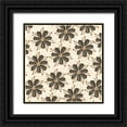thumbnail image 1 of Tre Sorelle Studios 12x12 Black Ornate Wood Framed with Double Matting Museum Art Print Titled - Warm Tribal Texture Floral Repeat, 1 of 4