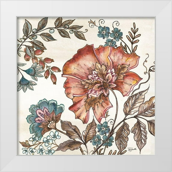 Tre Sorelle Studios 12x12 White Modern Wood Framed Museum Art Print Titled - Garden Vines I on White