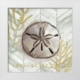 thumbnail image 1 of Tre Sorelle Studios 12x12 White Modern Wood Framed Museum Art Print Titled - Gray Gold Chevron Sand Dollar, 1 of 4