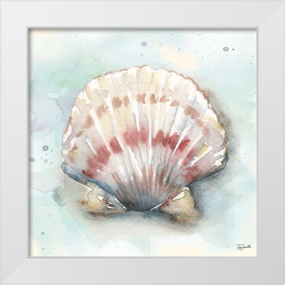 Tre Sorelle Studios 12x12 White Modern Wood Framed Museum Art Print Titled - Watercolor Shells VI
