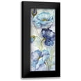 thumbnail image 1 of Tre Sorelle Studios 12x24 Black Modern Framed Museum Art Print Titled - Indigo Poppies II, 1 of 5