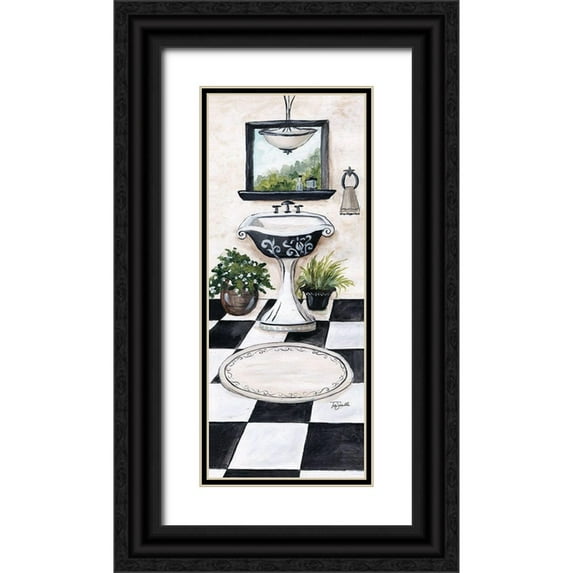 Tre Sorelle Studios 12x24 Black Ornate Wood Framed with Double Matting Museum Art Print Titled - Studio Bath II