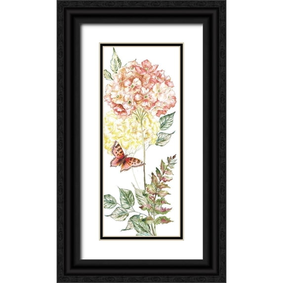 Tre Sorelle Studios 12x24 Black Ornate Wood Framed with Double Matting Museum Art Print Titled - Wildflower Stem panel IV